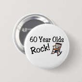 60 jaar Olds Rock (rotsstoel) Ronde Button 5,7 Cm (Voorkant /achterkant)