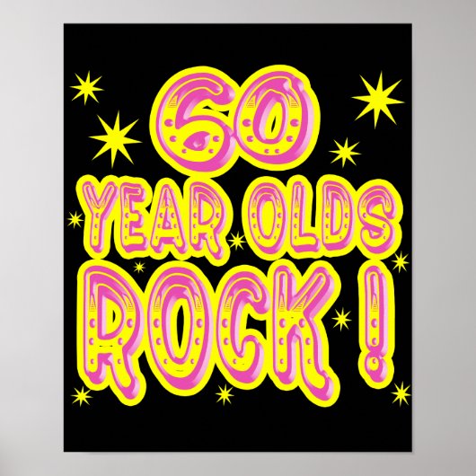 60 jaar Olds Rock! (Roze) Poster afdrukken (Voorkant)