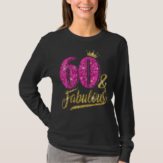 60 jaar oud 60 jaar en 60 jaar oud roze crin van F T-shirt