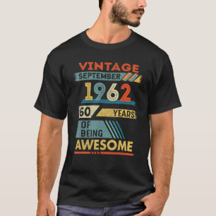 60 Jaar Oud 60e Verjaardag Vintage September 1962 T-shirt