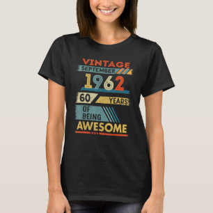 60 Jaar Oud 60e Verjaardag Vintage September 1962 T-shirt