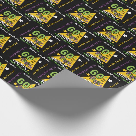 60 jaar oud dier - 60e verjaardag cadeaupapier (Hoek)