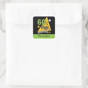 60 jaar oud dier - 60e verjaardag vierkante sticker