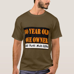 60 jaar oud, één eigenaar - heeft onderdelen nod t-shirt