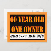 60 jaar oud, één eigenaar - heeft onderdelen nodig briefkaart (Voorkant / Achterkant)