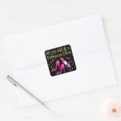60 JAAR OUD & EEN SCHITTERENDE DIVA VIERKANTE STICKER (Envelop)