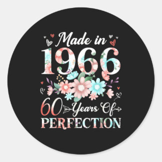 60 jaar oud gemaakt in 1966 bloem 60ste verjaardag ronde sticker