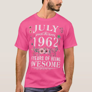 60 jaar oud gemaakt in juli 1962 60e verjaardag ca t-shirt