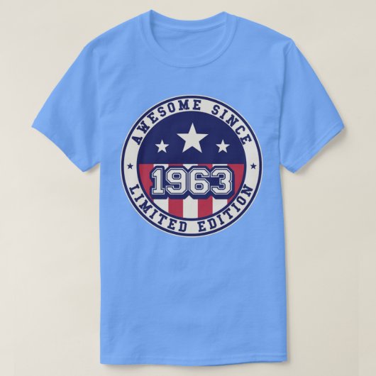 60 jaar oud Geweldige sinds 1963 60e verjaardag T-shirt (Design voorkant)