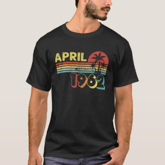 60 jaar oud Geweldige sinds april 1962 60th Birthd T-shirt