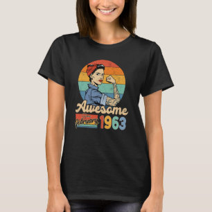 60 jaar oud Geweldige sinds februari 1963 geboorte T-shirt
