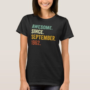 60 jaar oud Geweldige sinds september 1962 60e mil T-shirt
