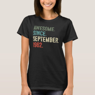 60 jaar oud Geweldige sinds september 1962 60th Bi T-shirt
