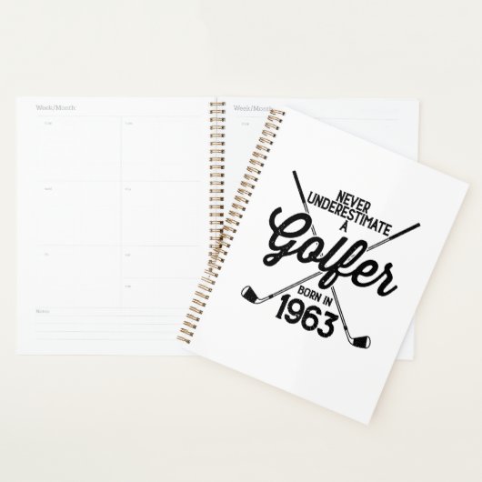 60 jaar oud Golfer Golfing 1963 Golfer's 60ste Planner (Display)