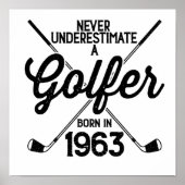 60 jaar oud Golfer Golfing 1963 Golfer's 60ste Poster (Voorkant)