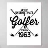 60 jaar oud Golfer Golfing 1963 Golfer's 60ste Poster (Voorkant)