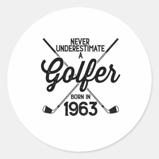 60 jaar oud Golfer Golfing 1963 Golfer's 60ste Ronde Sticker (Voorkant)
