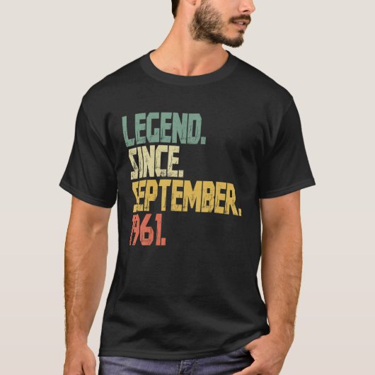 60 jaar oud - grappige Legende sinds september T-shirt (Voorkant)