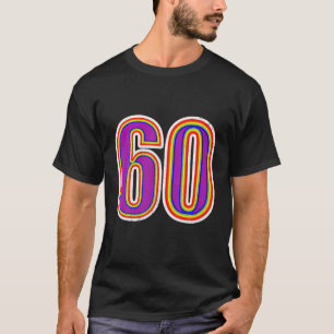 60 jaar oud Happy 60th Birthday Rainbow Number T-shirt
