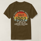 60 jaar Oud juli 1962 Limited Edition 60th Birthd T-shirt (Design voorkant)