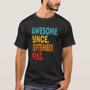 60 Jaar Oud Verjaardag Vintage September 1962 Mann T-shirt