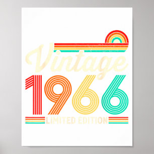60 jaar oud vintage 1966 illustratie poster