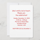 60 jaar oud vogelfeest tweeslachtig reuzenrad kaart (Achterkant)