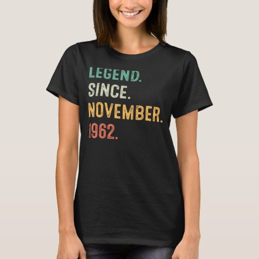 60 jaar oude 60e Mannen sinds november T-shirt (Voorkant)