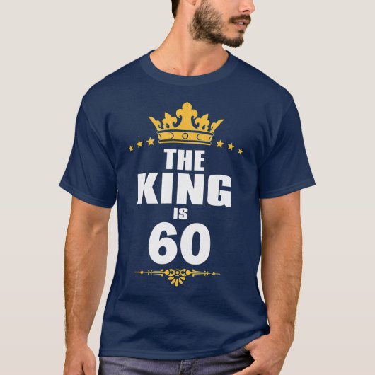 60 jaar oude 60e verjaardag Koning Crown Funny Gif T-shirt (Voorkant)