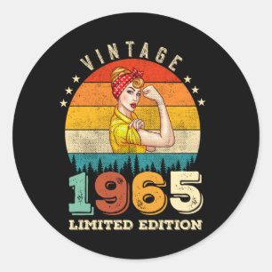 60 jaar oude Bday 1965 60ste Verjaardag Vrouwen Ronde Sticker