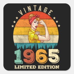 60 jaar oude Bday 1965  60ste Verjaardag Vrouwen Vierkante Sticker