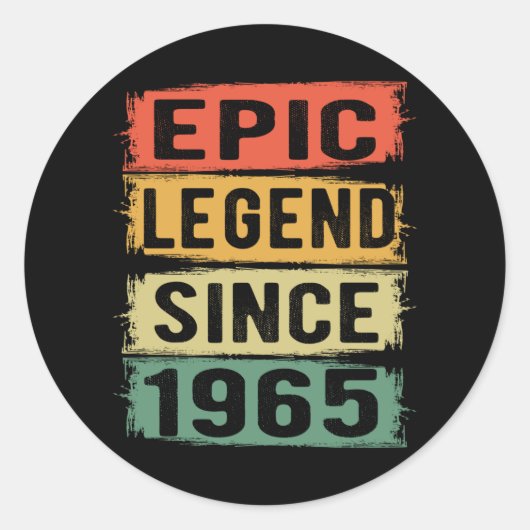 60 jaar oude Bday 1965 Epic Legend 60e verjaardag Ronde Sticker (Voorkant)