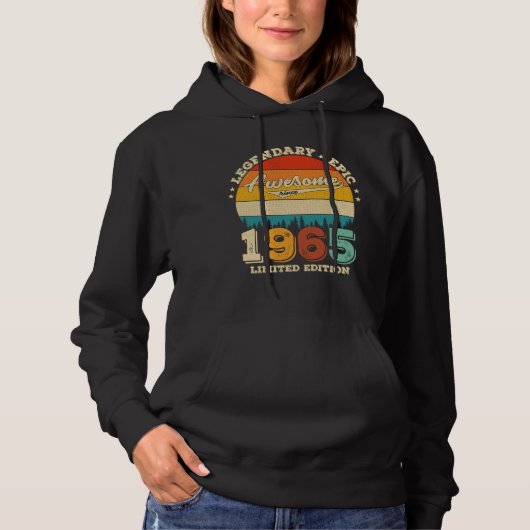 60 jaar oude Bday 1965 Geweldige 60ste verjaardag  Hoodie (Voorkant)