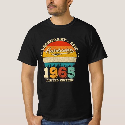 60 jaar oude Bday 1965 Geweldige 60ste verjaardag  T-shirt (Voorkant)