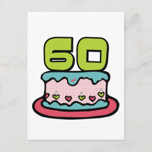 60 jaar oude Birthday Cake Briefkaart