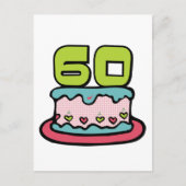 60 jaar oude Birthday Cake Briefkaart (Voorkant)