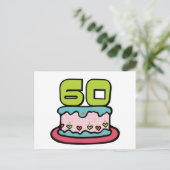 60 jaar oude Birthday Cake Briefkaart (Staand voorkant)