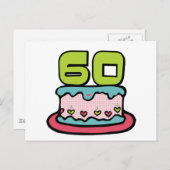 60 jaar oude Birthday Cake Briefkaart (Voorkant / Achterkant)