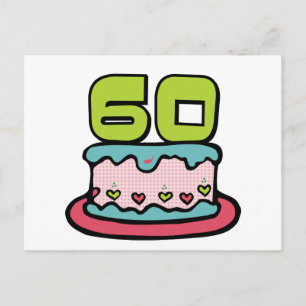 60 jaar oude Birthday Cake Briefkaart