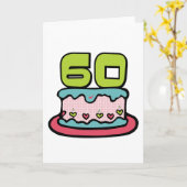 60 jaar oude Birthday Cake Kaart (Gele Bloem)