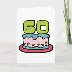 60 jaar oude Birthday Cake Kaart