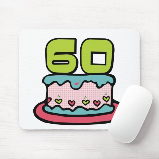 60 jaar oude Birthday Cake Muismat (Met muis)