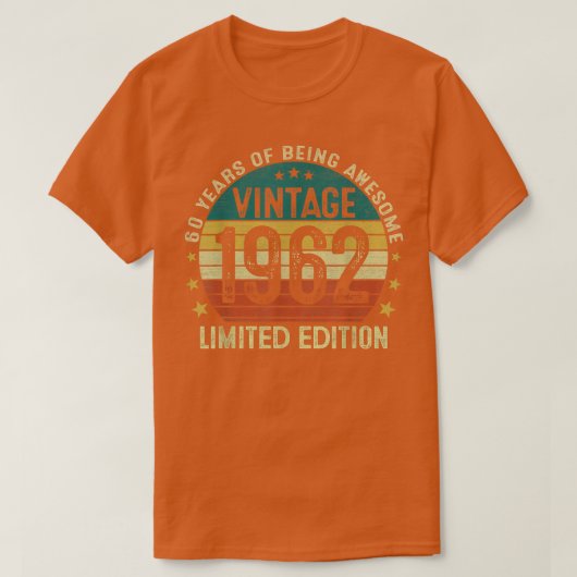 60 jaar oude cadeaus  1962 Limited Edition 60t T-shirt (Design voorkant)
