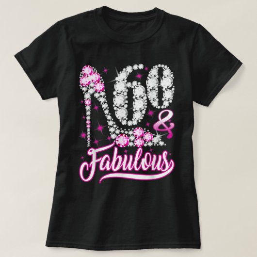 60 jaar oude cadeautjes 60 en 60 jaar oude schitte t-shirt (Design voorkant)