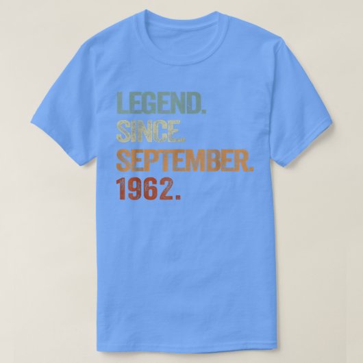 60 jaar oude cadeautjes sinds september 1962 60t t-shirt (Design voorkant)
