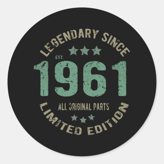 60 jaar oude dag Legend 60e verjaardag Ronde Sticker (Voorkant)