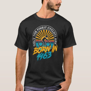60 jaar oude fietser geboren in 1963 60e verjaarda t-shirt