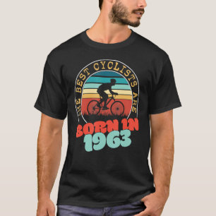 60 jaar oude fietser geboren in 1963 60e verjaarda t-shirt