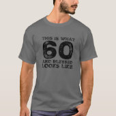 60 jaar oude, gebufferde 60e verjaardag Christelij T-shirt (Voorkant)