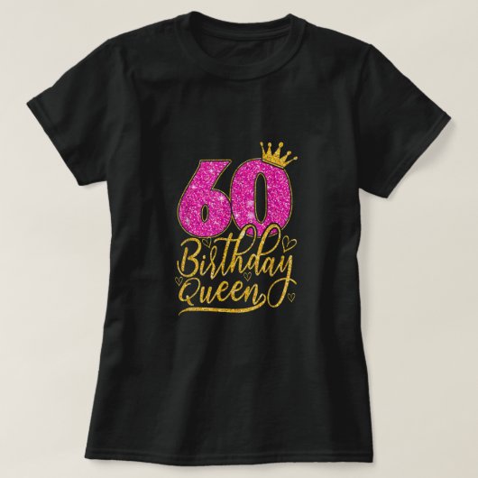 60 jaar oude geschenken 60e verjaardag koningin Di T-shirt (Design voorkant)